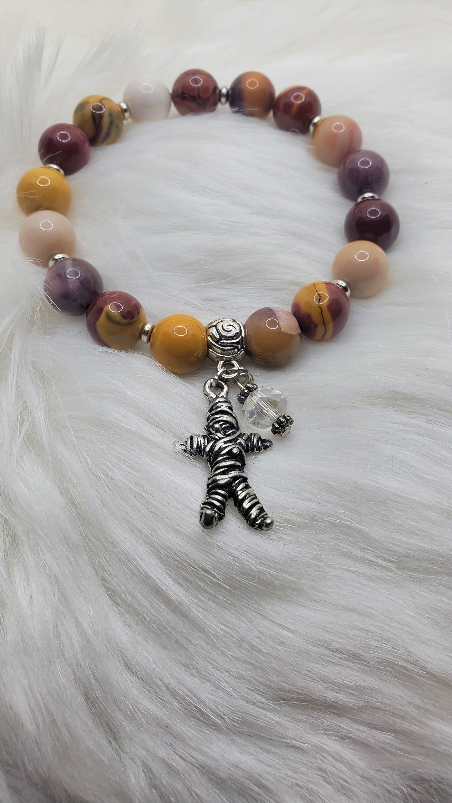 Custom Natural Crystal Bead Bracelets with Charms