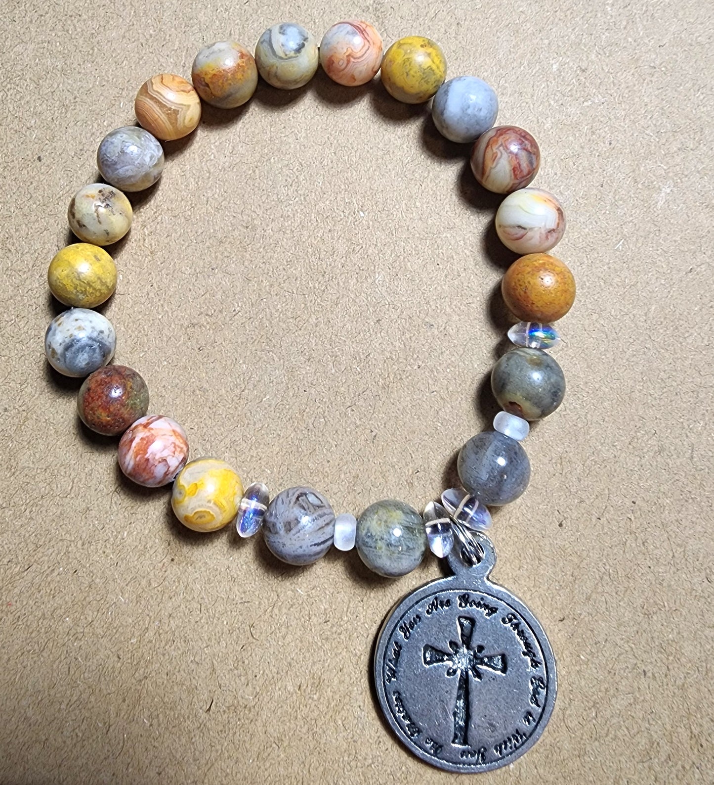 Custom Natural Crystal Bead Bracelets with Charms
