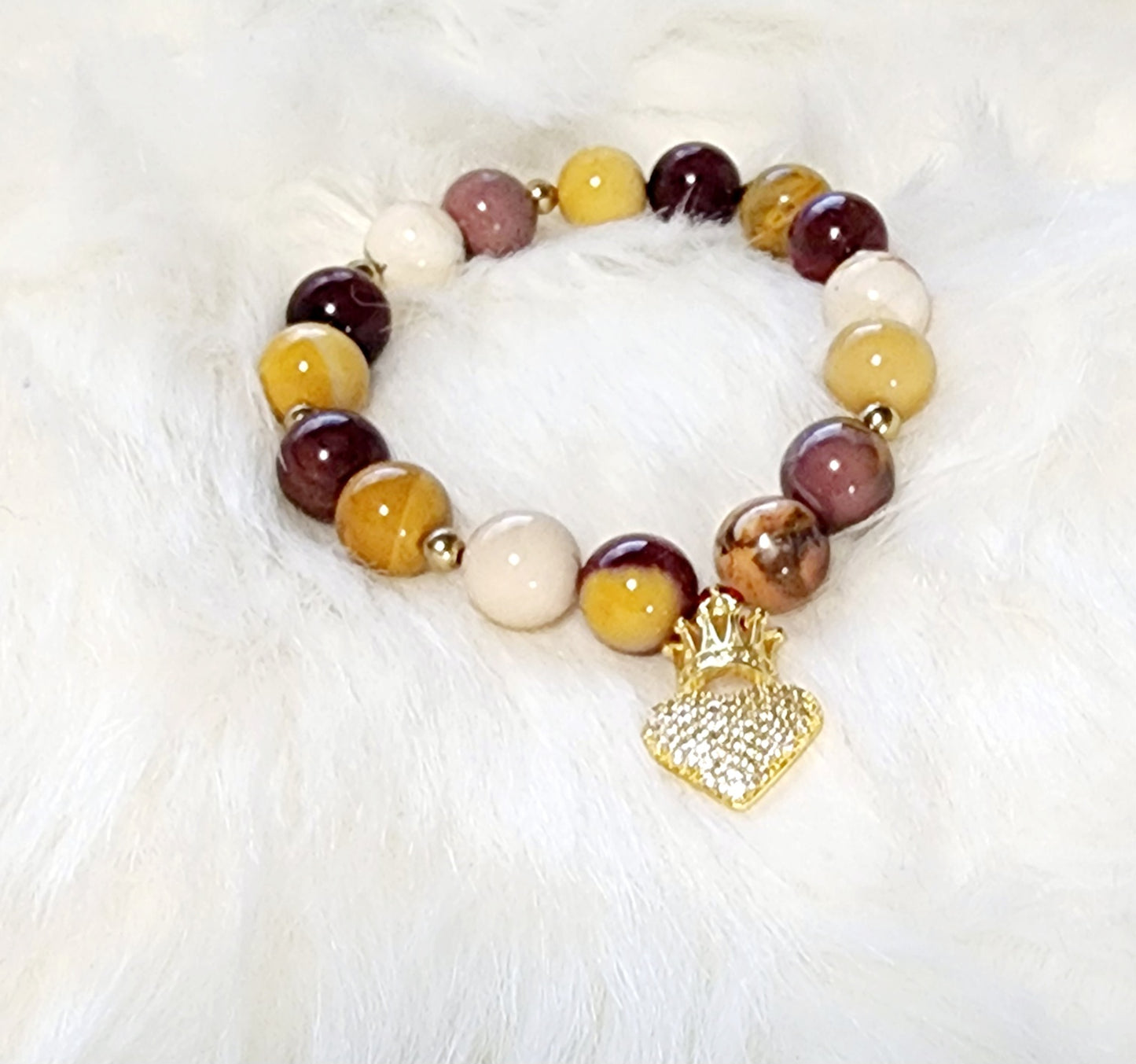 Custom Natural Crystal Bead Bracelets with Charms