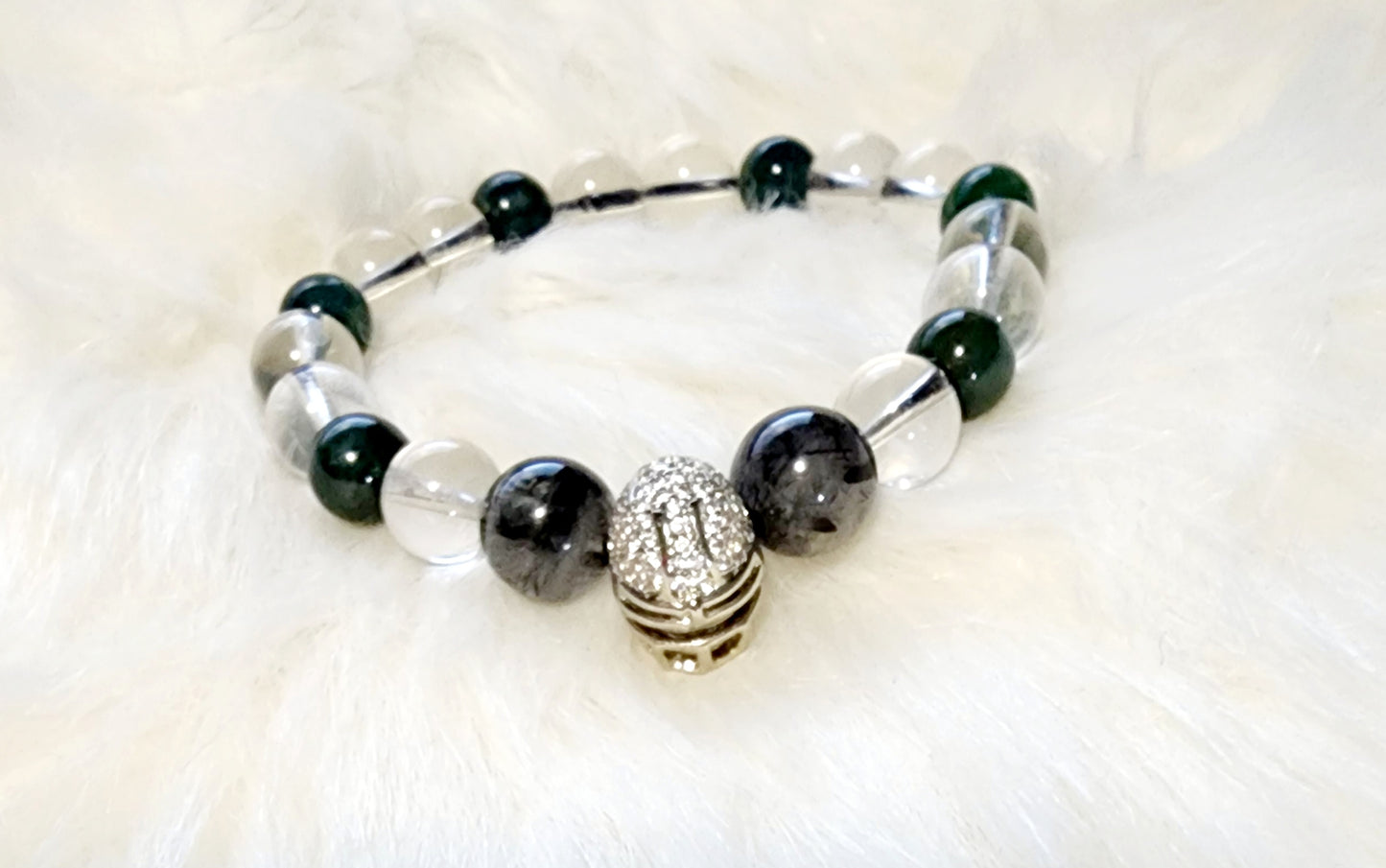Custom Natural Crystal Bead Bracelets with Charms