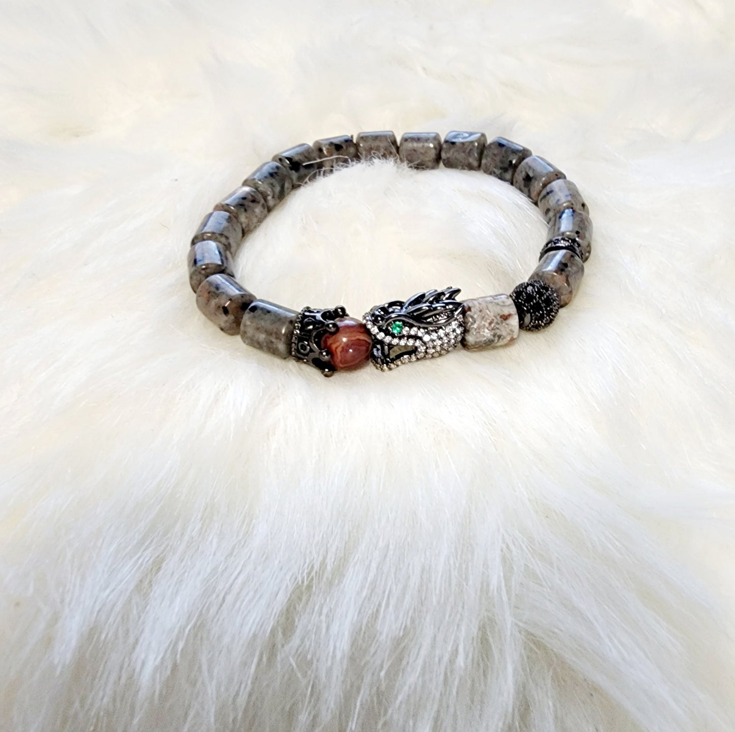 Custom Natural Crystal Bead Bracelets with Charms