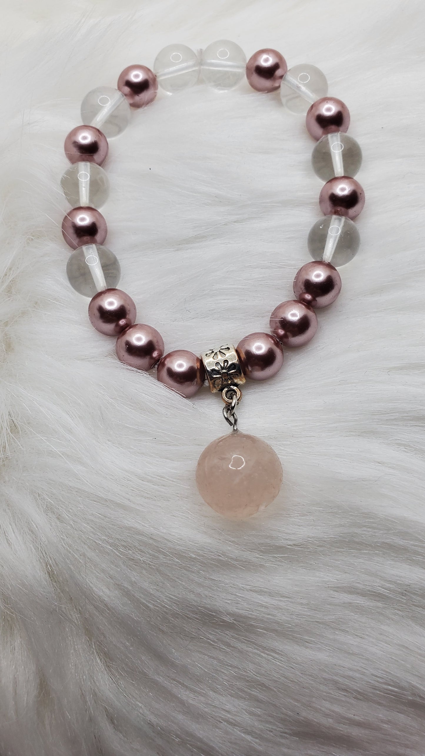 Custom Natural Crystal Bead Bracelets with Charms