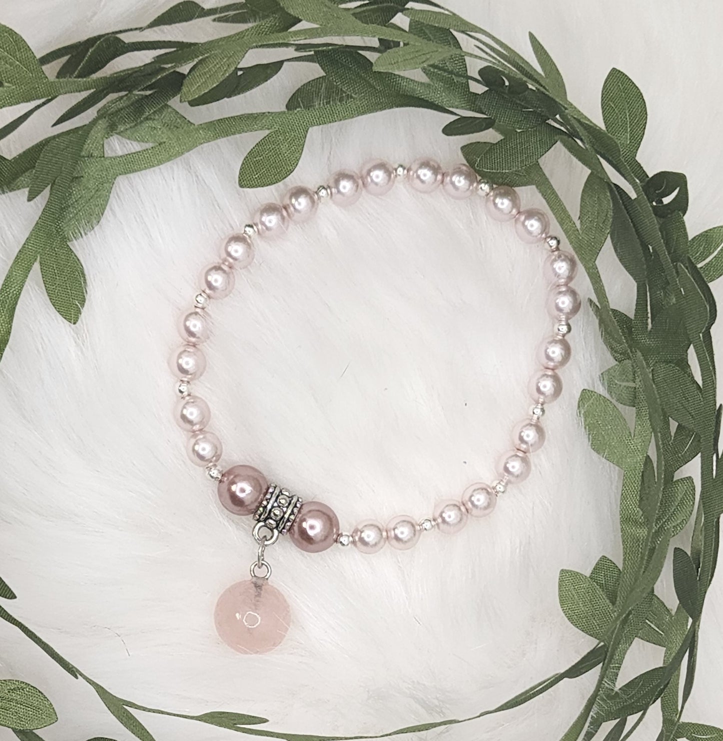 Custom Natural Crystal Bead Bracelets with Charms
